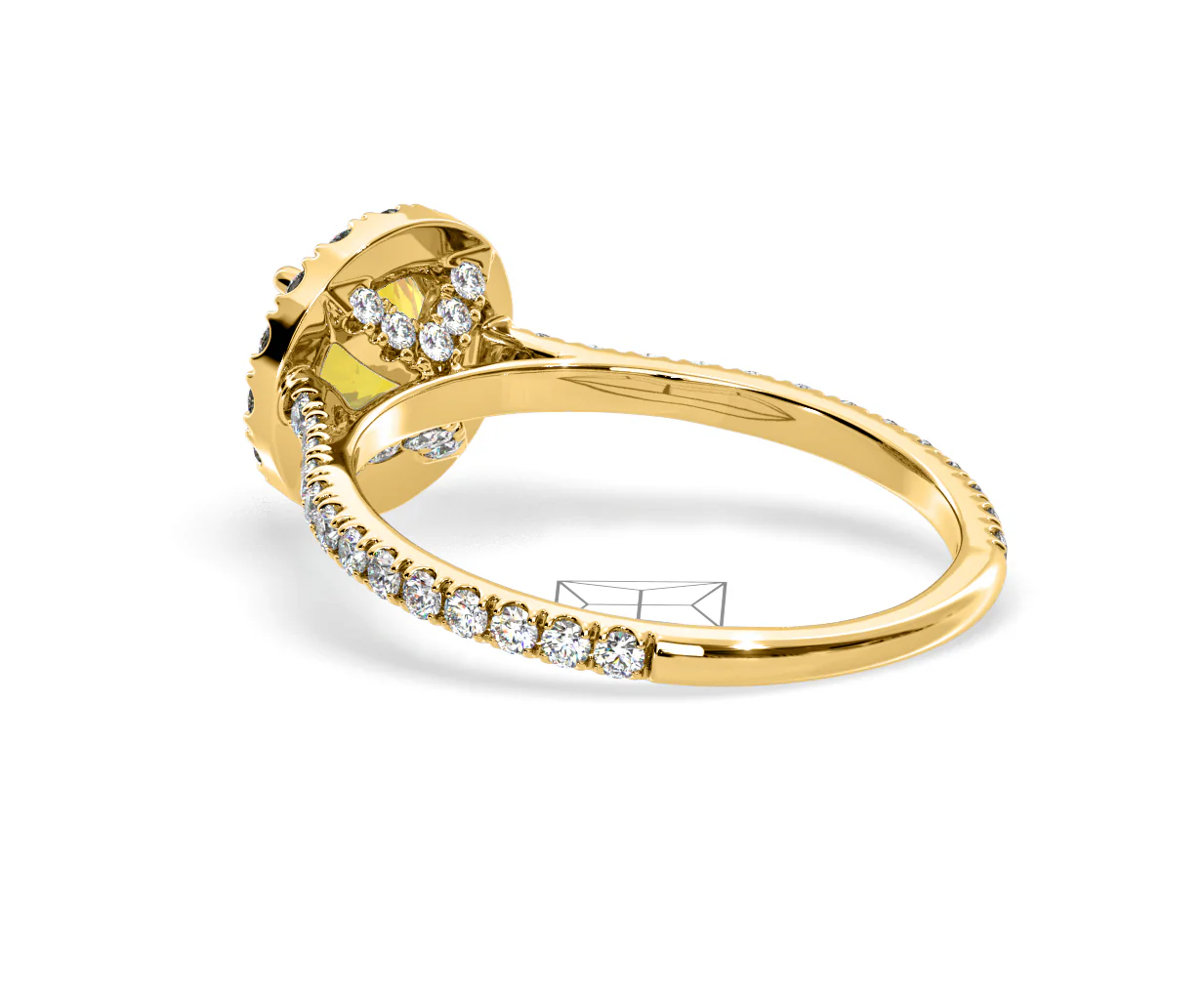 Reina Yellow Lab Diamond 1.80ct Halo Ring in 18K Yellow Gold - Elara Collection - Image 37