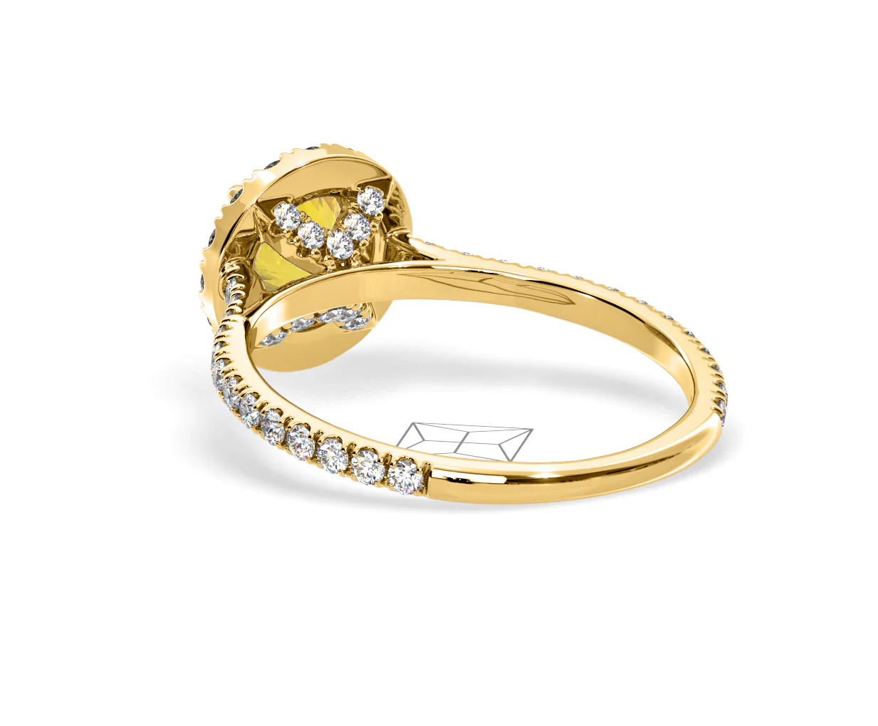 Reina Yellow Lab Diamond 1.80ct Halo Ring in 18K Yellow Gold - Elara Collection - Image 39