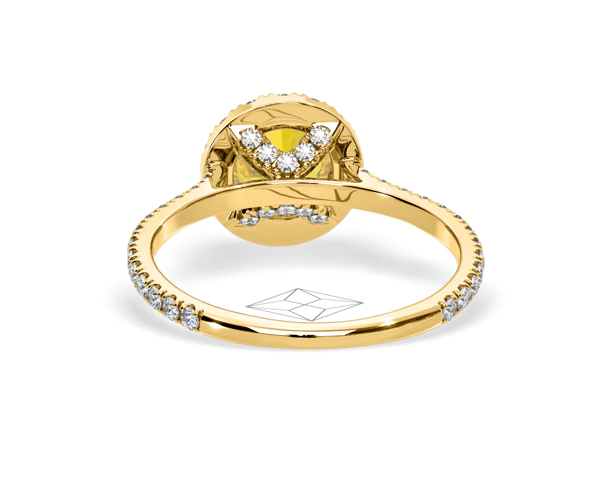 Reina Yellow Lab Diamond 1.80ct Halo Ring in 18K Yellow Gold - Elara Collection - Image 45