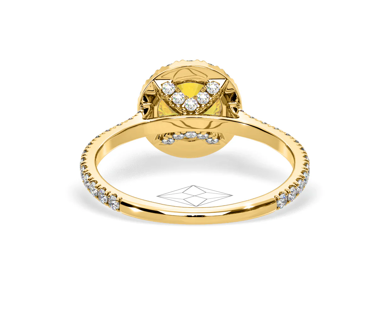 Reina Yellow Lab Diamond 1.80ct Halo Ring in 18K Yellow Gold - Elara Collection - Image 46