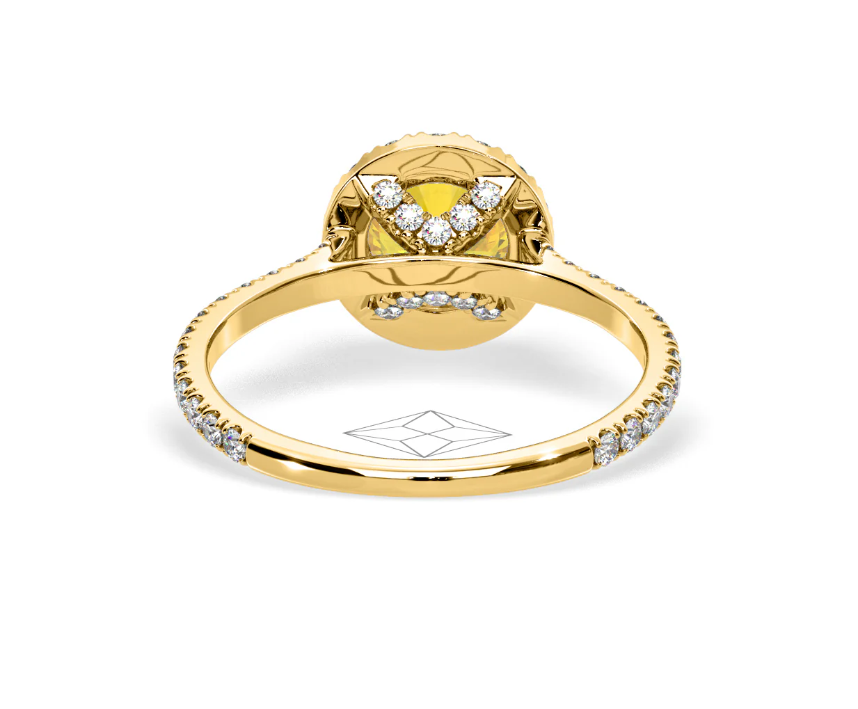 Reina Yellow Lab Diamond 1.80ct Halo Ring in 18K Yellow Gold - Elara Collection - Image 47
