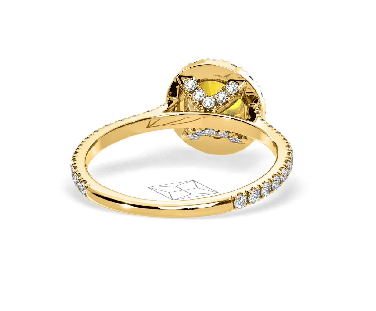 Reina Yellow Lab Diamond 1.80ct Halo Ring in 18K Yellow Gold - Elara Collection - Image 50