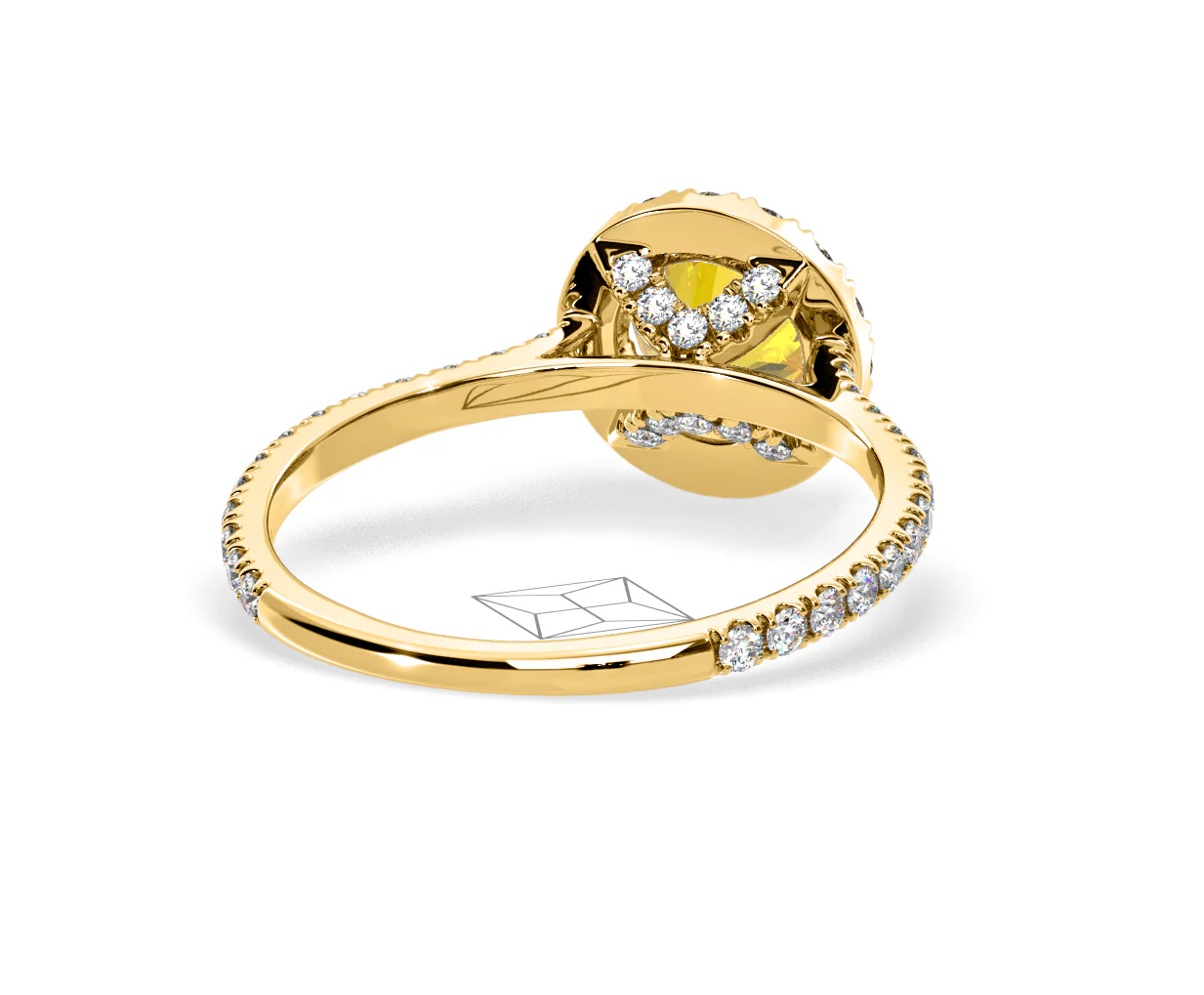 Reina Yellow Lab Diamond 1.80ct Halo Ring in 18K Yellow Gold - Elara Collection - Image 51