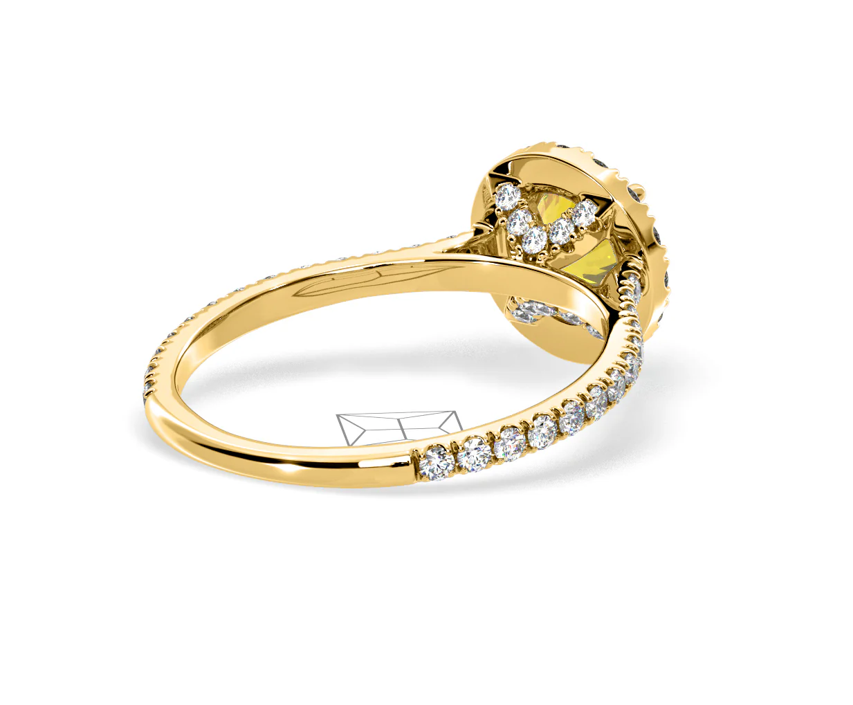 Reina Yellow Lab Diamond 1.80ct Halo Ring in 18K Yellow Gold - Elara Collection - Image 55
