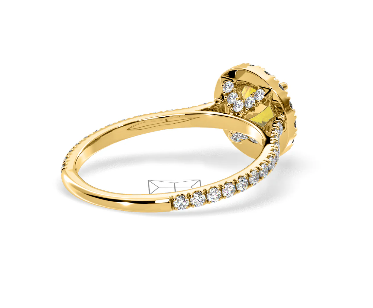Reina Yellow Lab Diamond 1.80ct Halo Ring in 18K Yellow Gold - Elara Collection - Image 56