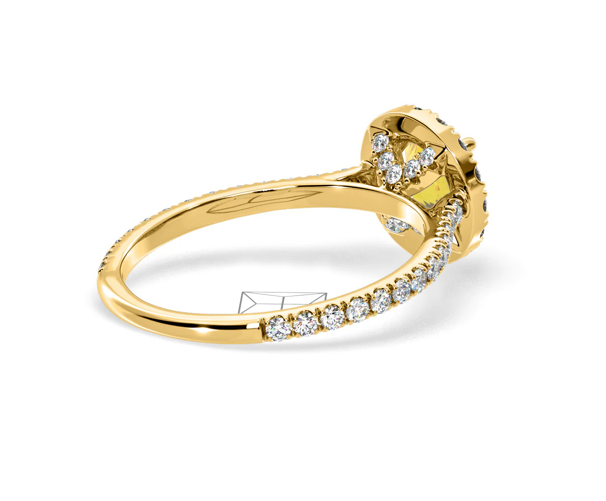 Reina Yellow Lab Diamond 1.80ct Halo Ring in 18K Yellow Gold - Elara Collection - Image 57