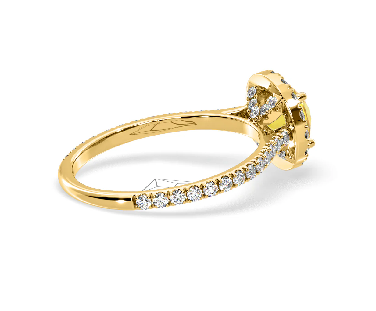 Reina Yellow Lab Diamond 1.80ct Halo Ring in 18K Yellow Gold - Elara Collection - Image 60