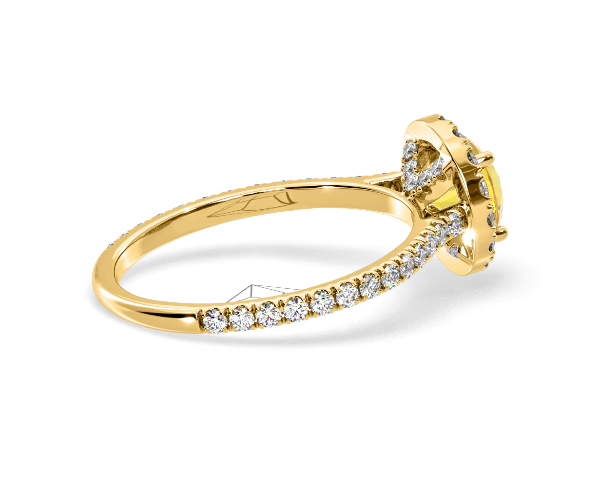 Reina Yellow Lab Diamond 1.80ct Halo Ring in 18K Yellow Gold - Elara Collection - Image 61