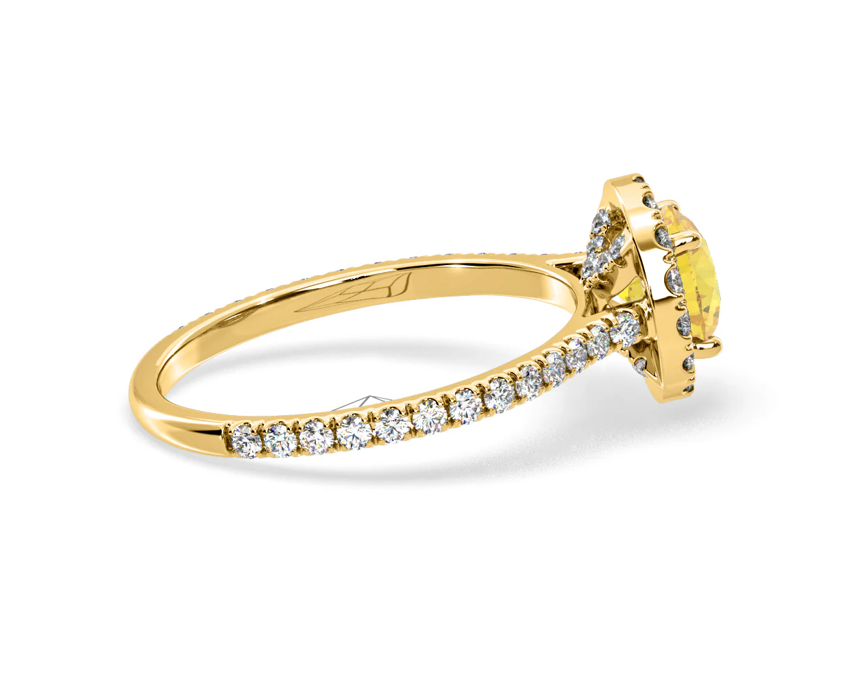Reina Yellow Lab Diamond 1.80ct Halo Ring in 18K Yellow Gold - Elara Collection - Image 64