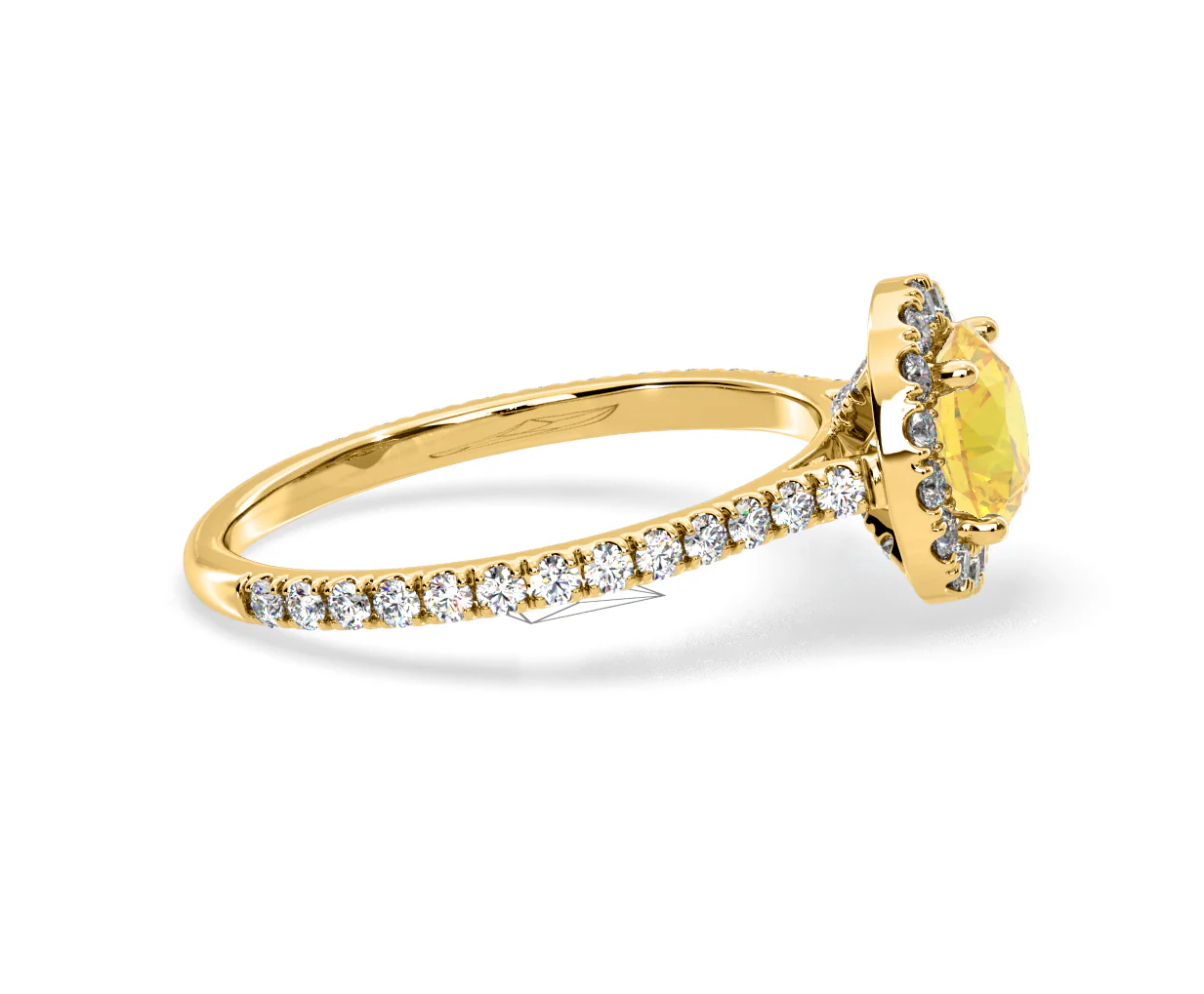 Reina Yellow Lab Diamond 1.80ct Halo Ring in 18K Yellow Gold - Elara Collection - Image 68