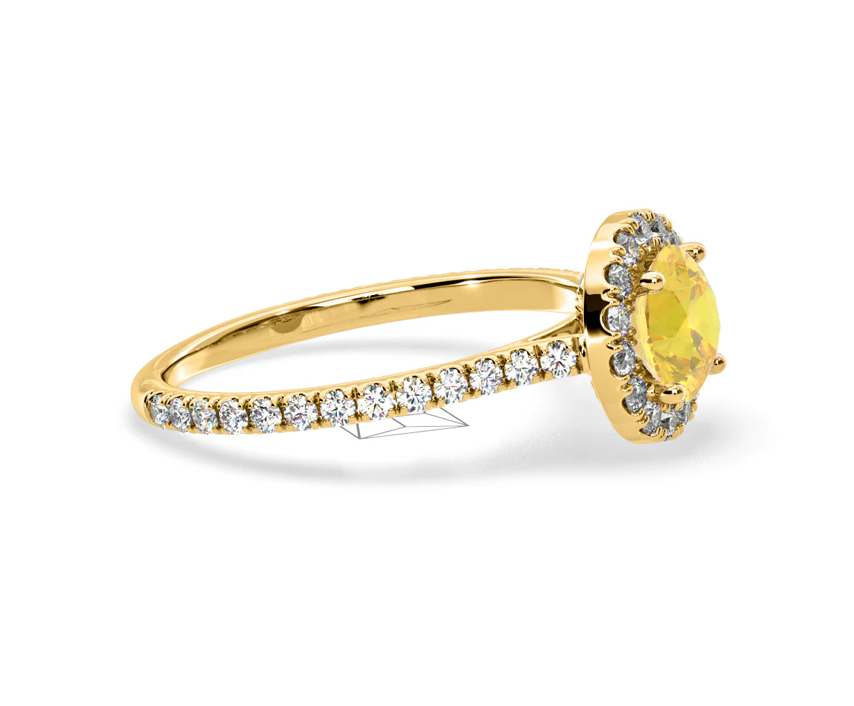 Reina Yellow Lab Diamond 1.80ct Halo Ring in 18K Yellow Gold - Elara Collection - Image 71