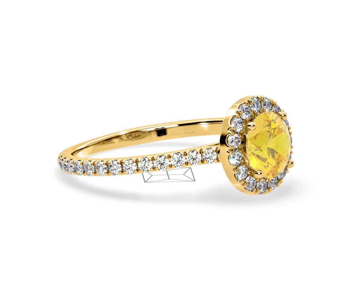 Reina Yellow Lab Diamond 1.80ct Halo Ring in 18K Yellow Gold - Elara Collection - Image 75