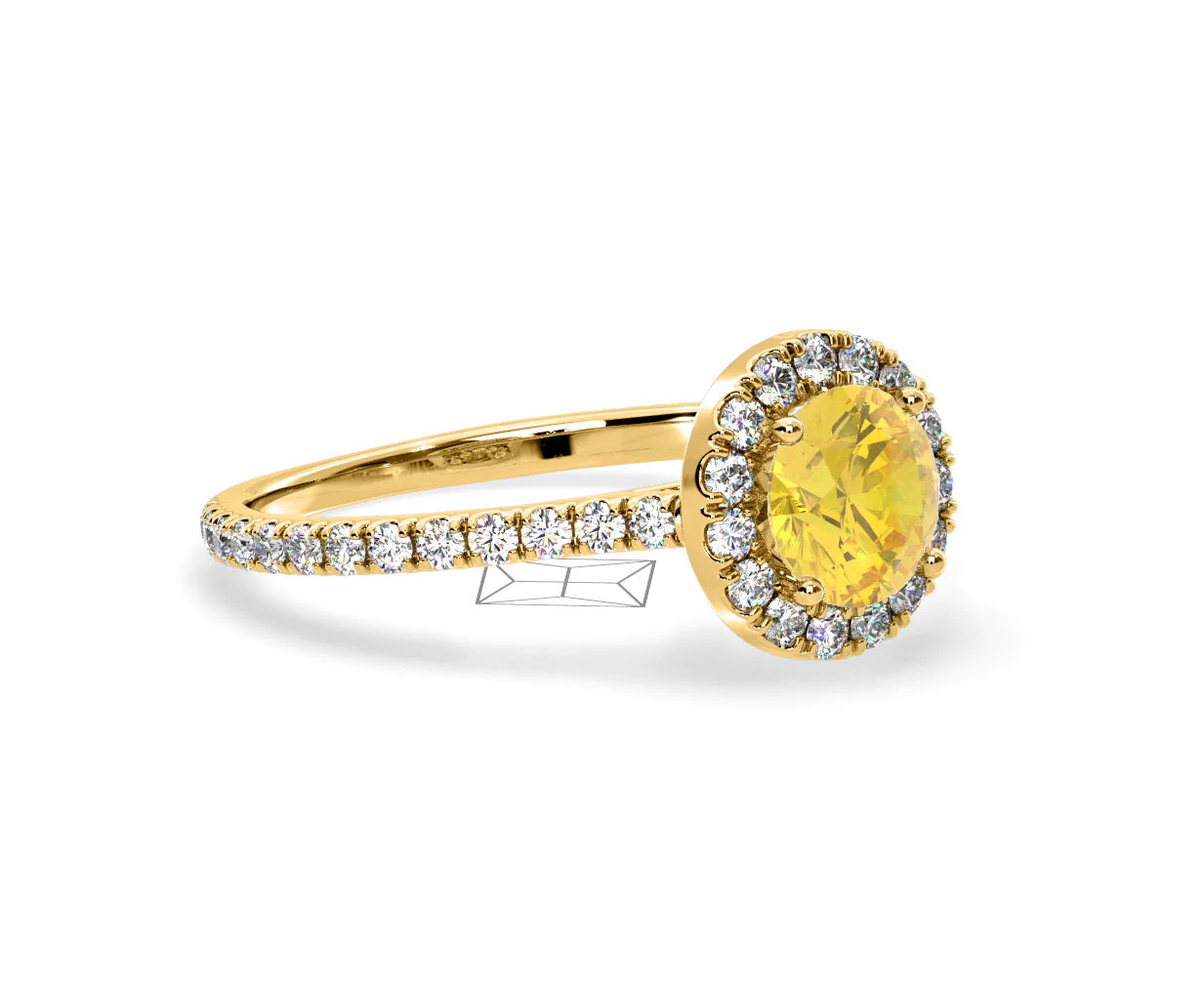 Reina Yellow Lab Diamond 1.80ct Halo Ring in 18K Yellow Gold - Elara Collection - Image 77