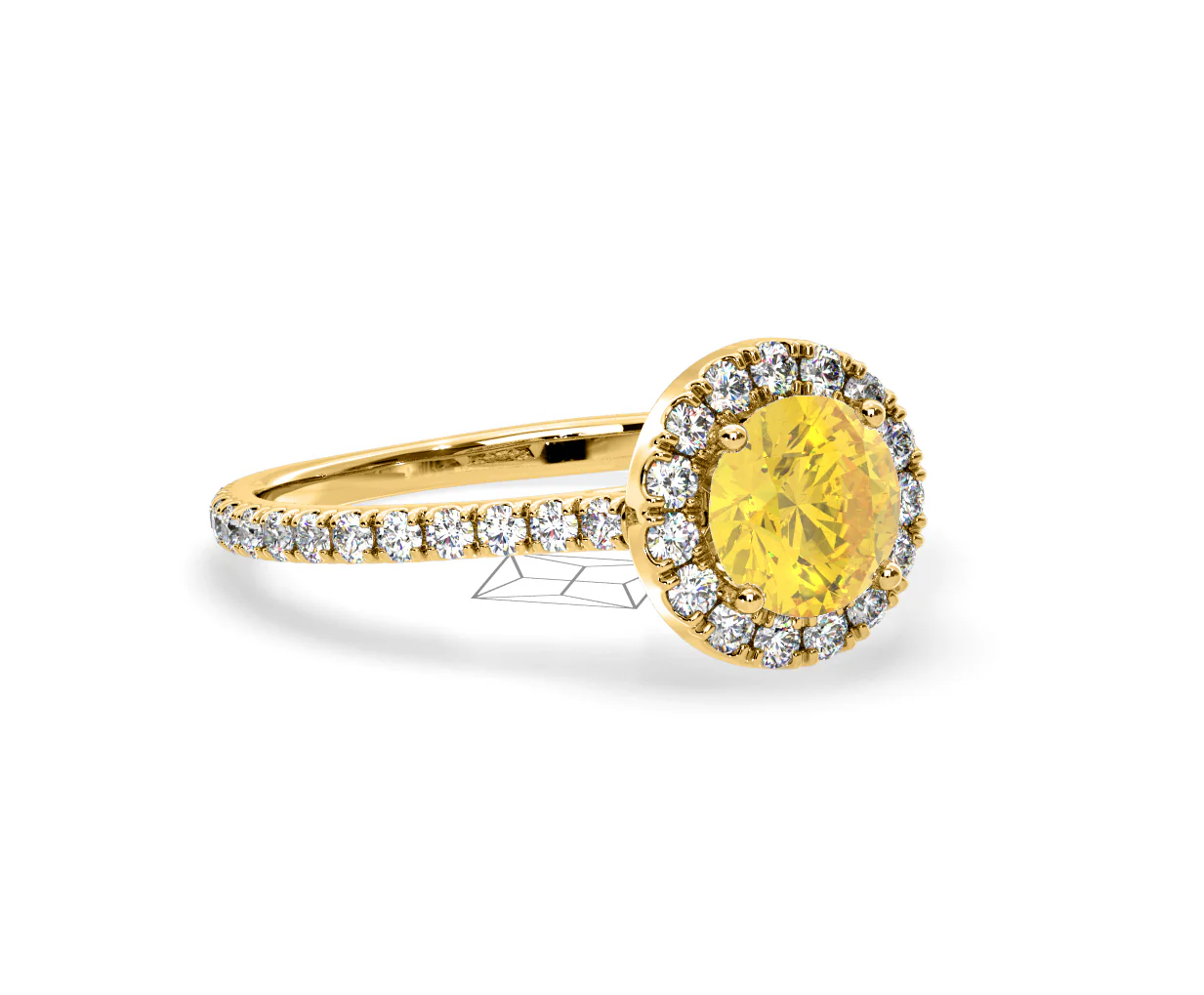 Reina Yellow Lab Diamond 1.80ct Halo Ring in 18K Yellow Gold - Elara Collection - Image 79