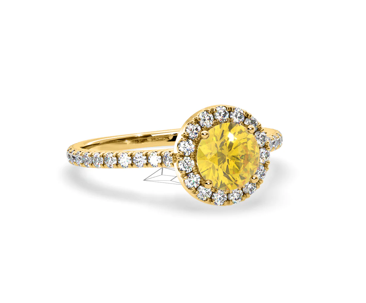 Reina Yellow Lab Diamond 1.80ct Halo Ring in 18K Yellow Gold - Elara Collection - Image 81