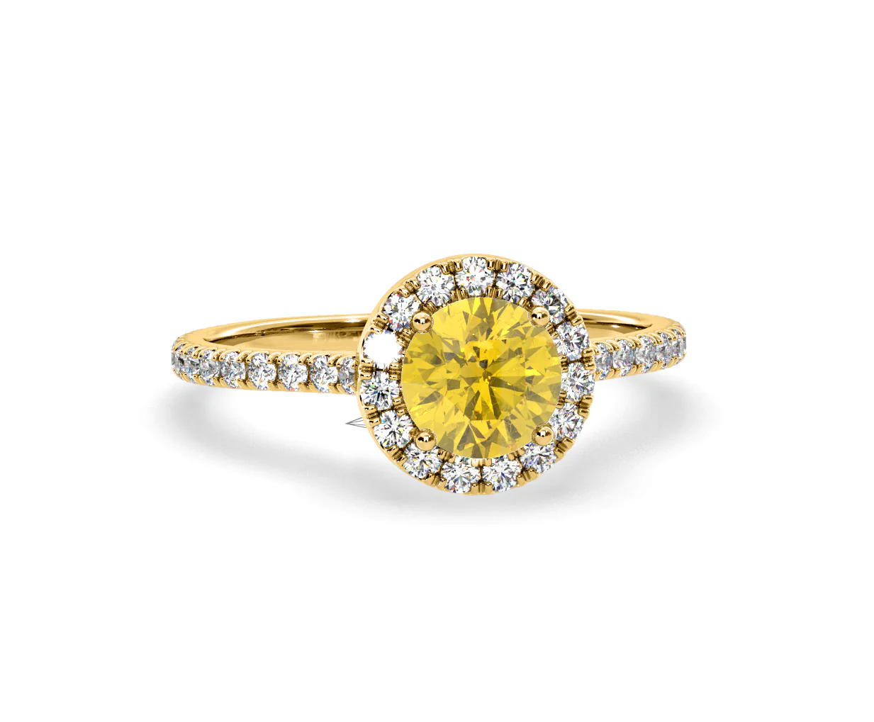 Reina Yellow Lab Diamond 1.80ct Halo Ring in 18K Yellow Gold - Elara Collection - Image 84