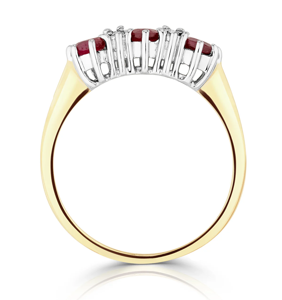 Ruby 0.58ct And Diamond 9K Gold Ring A3399 - Image 3