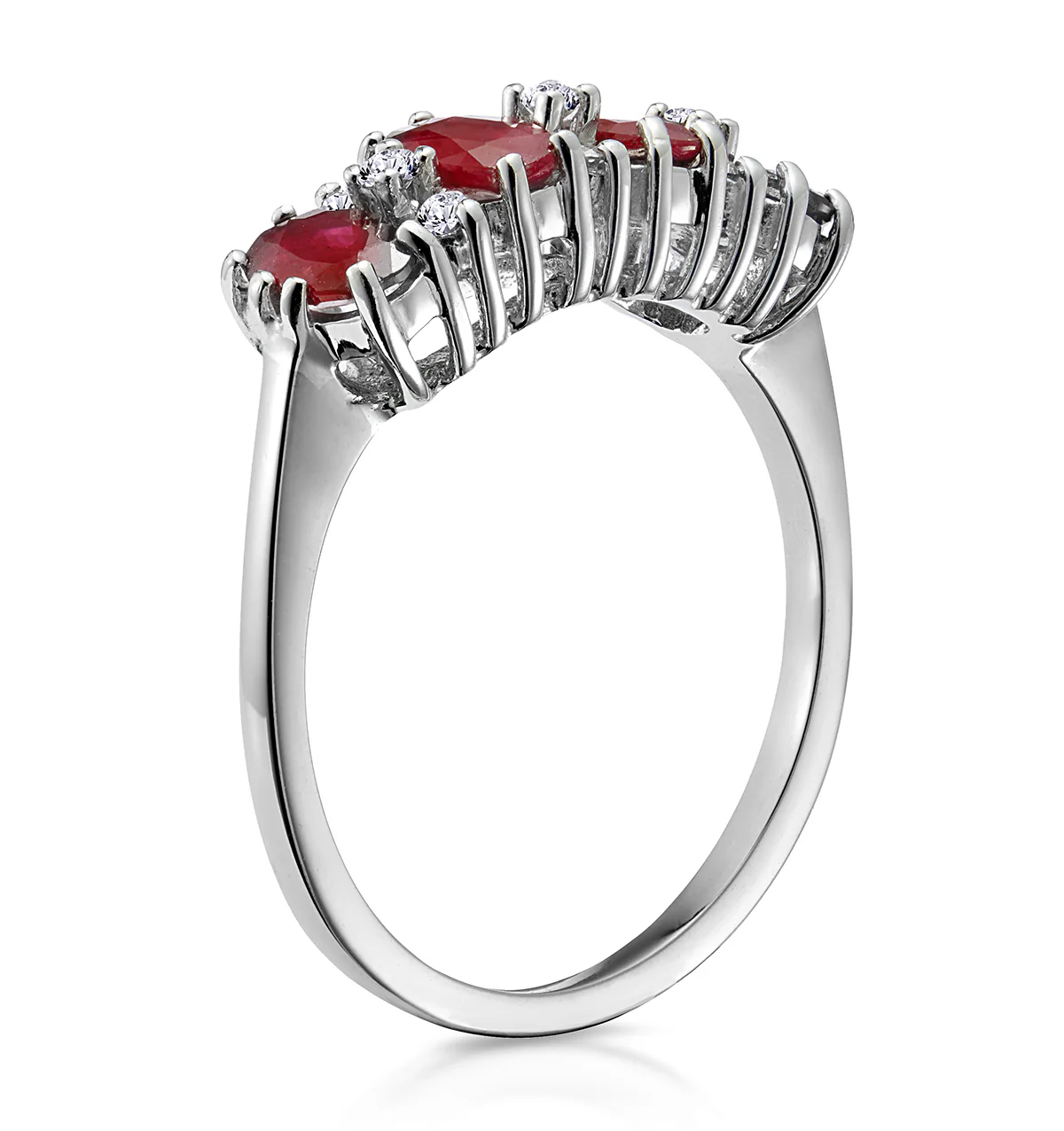 Ruby 1.12ct And Diamond 9K White Gold Ring - Image 3