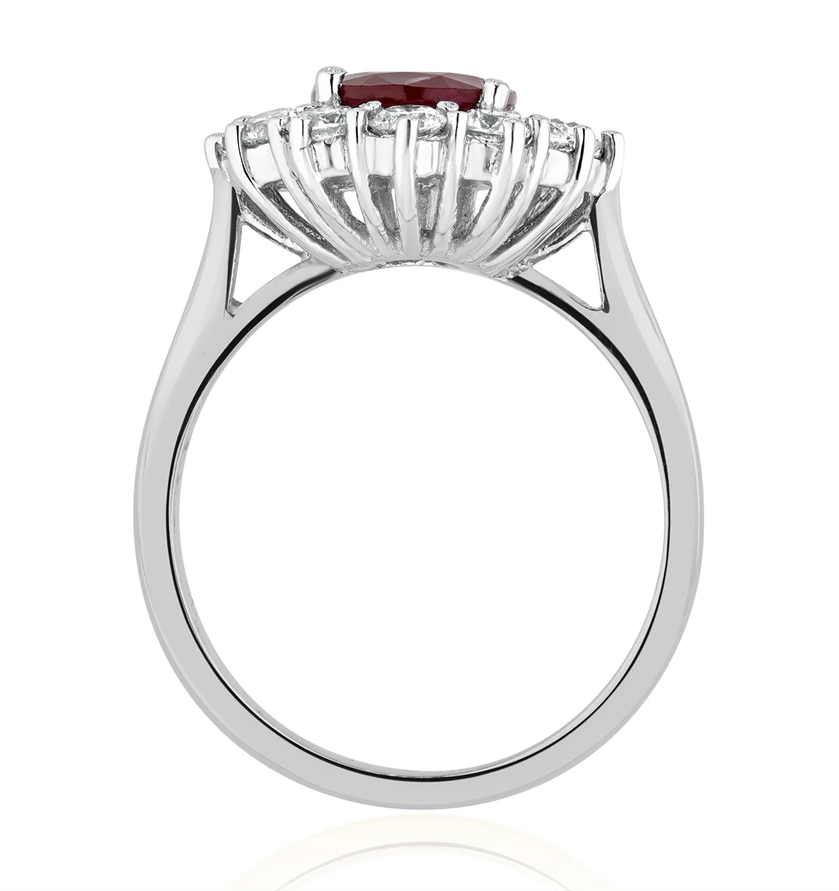 Ruby 2.40ct And Diamond 1.00ct Cluster Ring Set in Platinum - Image 4