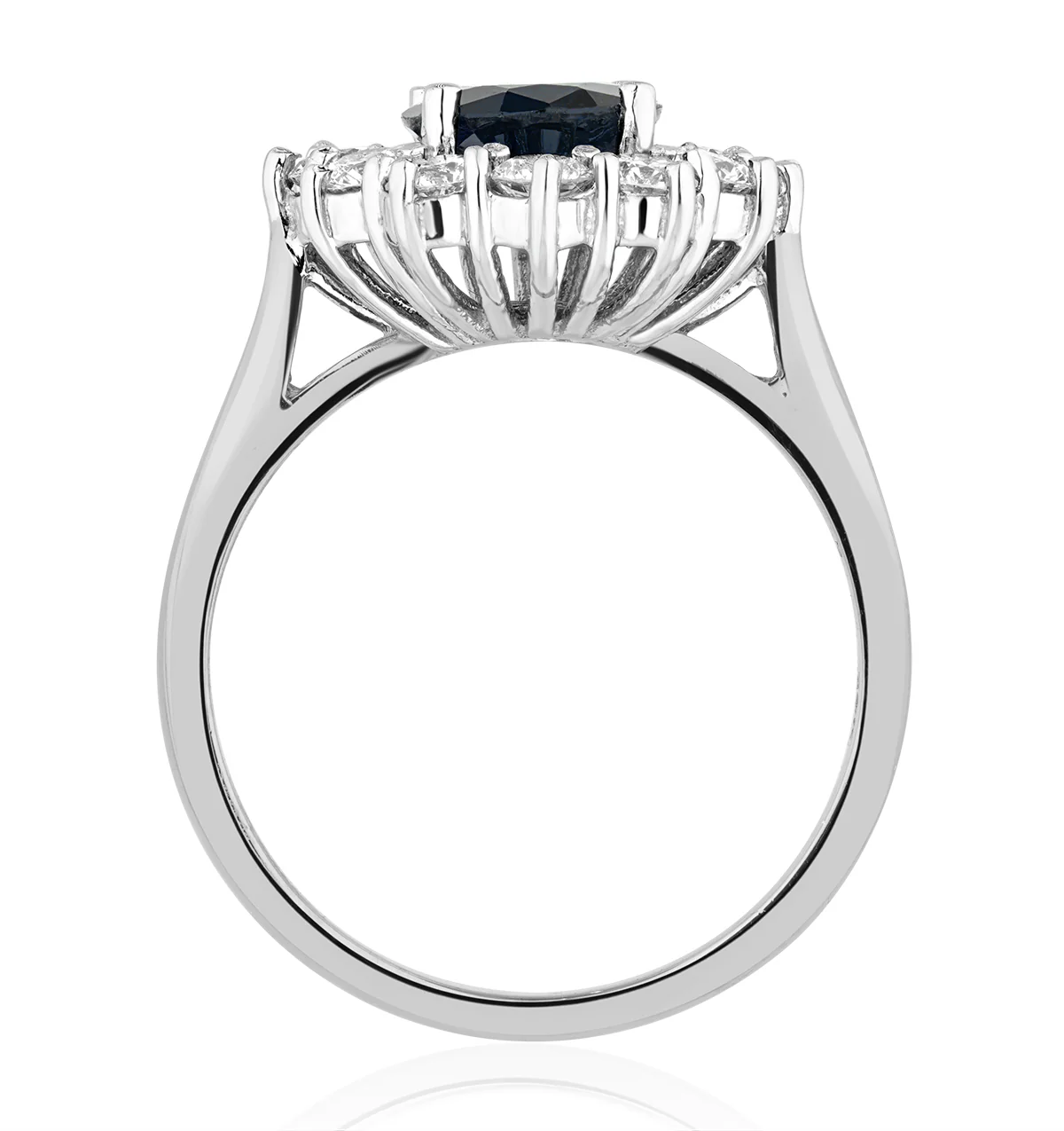 Sapphire 2.3ct And Diamond 1ct Cluster Ring in Platinum - Image 5