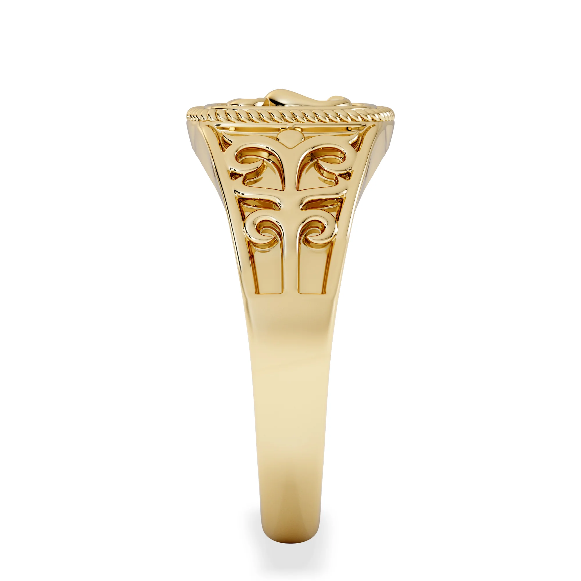 Scorpio Zodiac 0.01ct Lab Diamond Signet Ring in 18K Gold Vermeil - Image 5