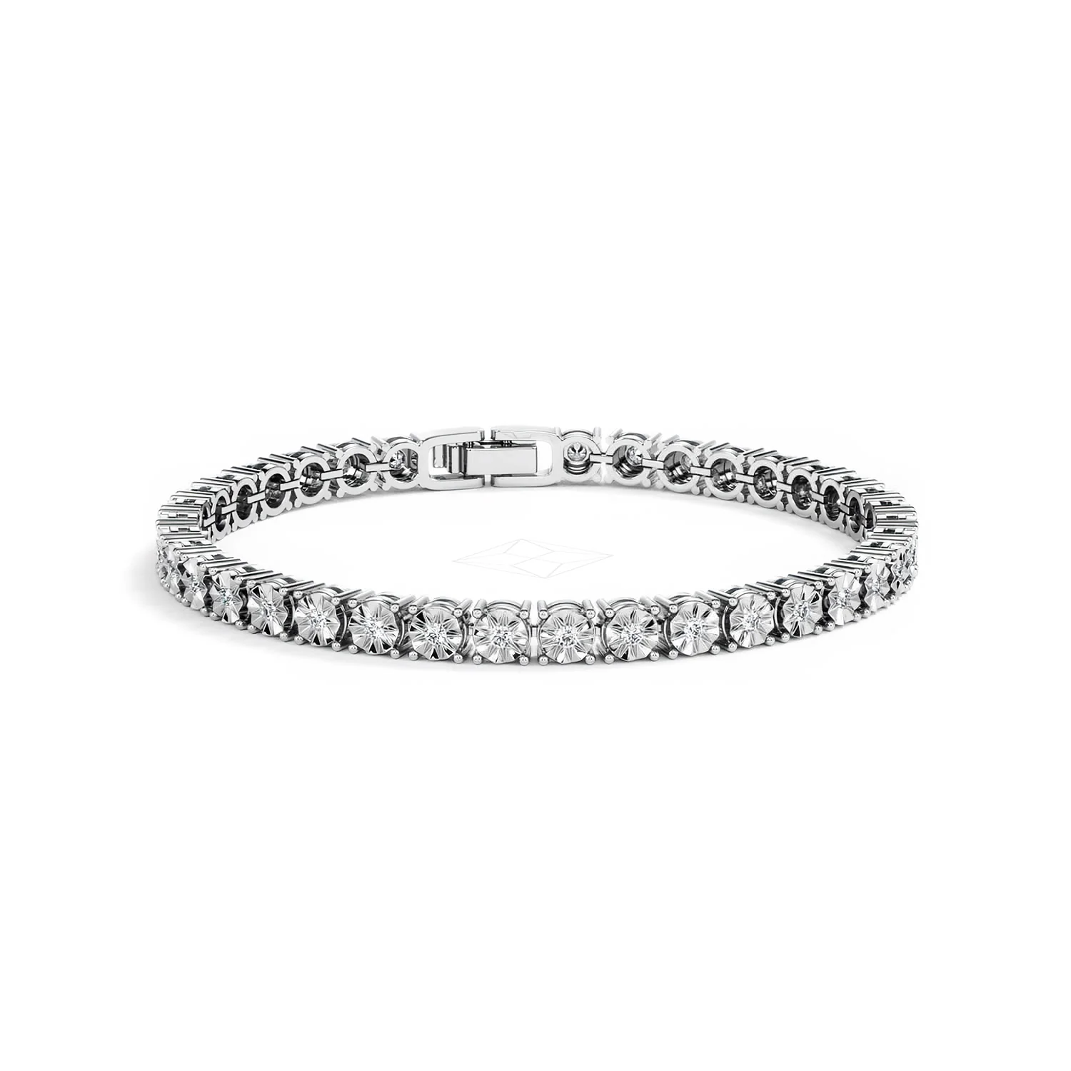 Brilliance Lab Silver Diamond Set 1.00ct Tennis Bracelet - Image 11
