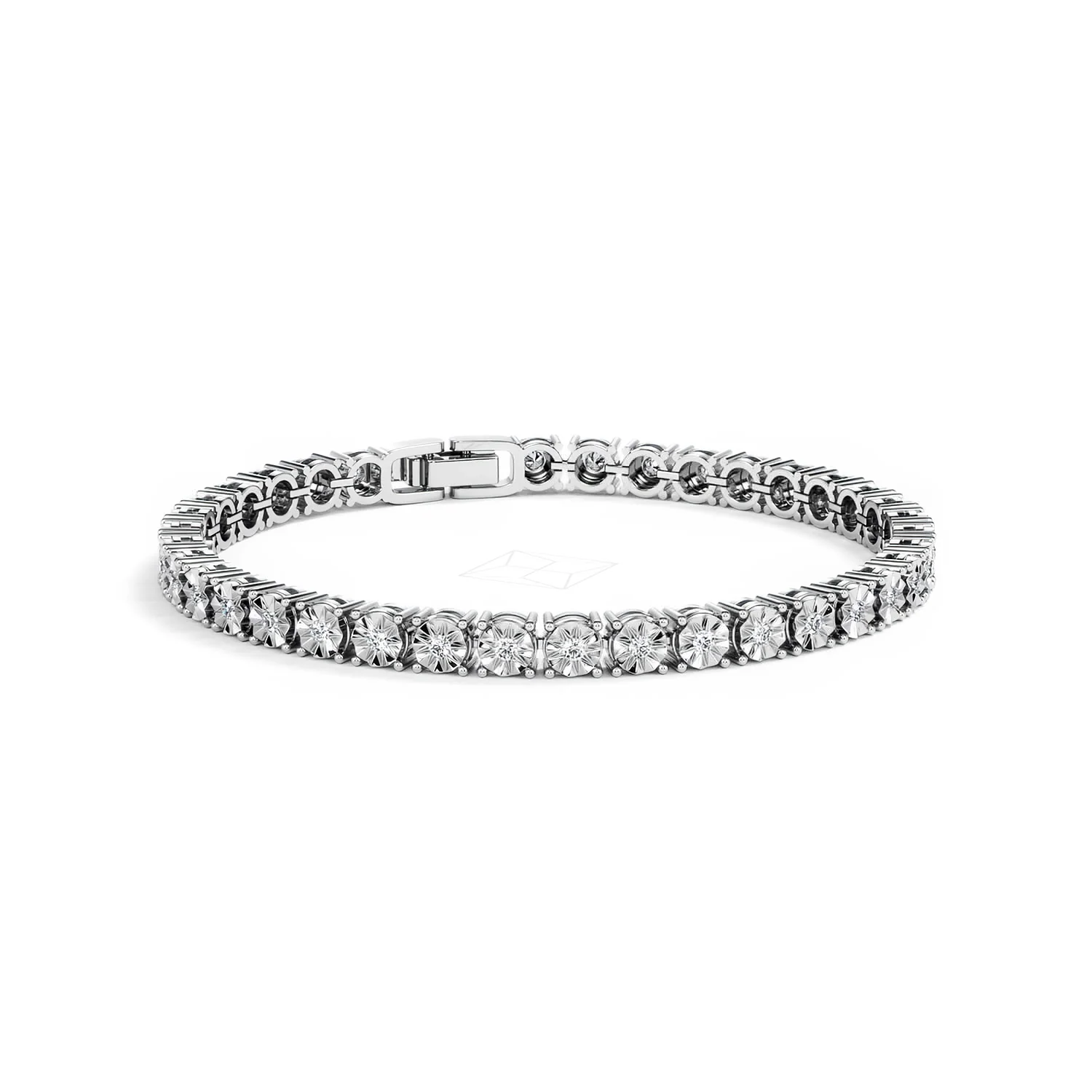 Brilliance Lab Silver Diamond Set 1.00ct Tennis Bracelet - Image 13