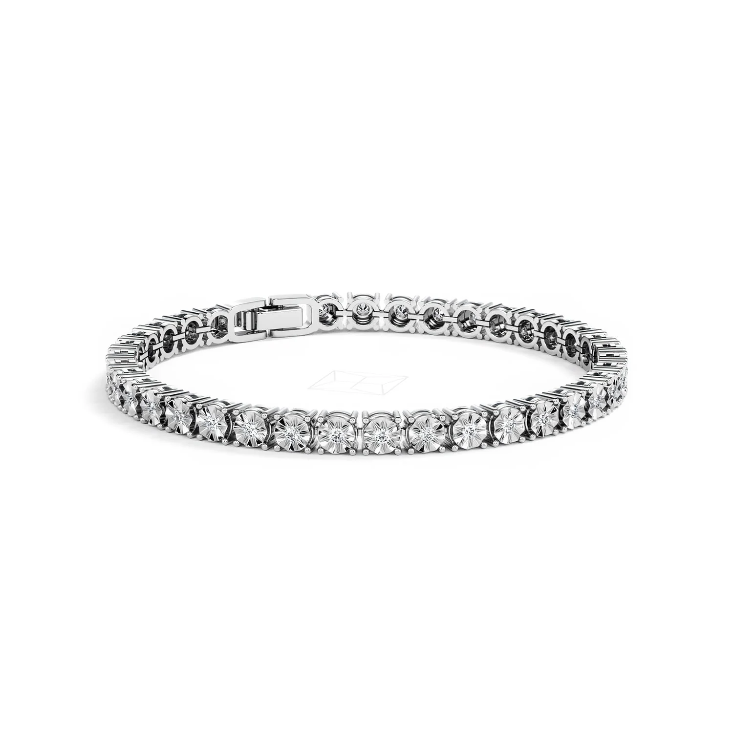 Brilliance Lab Silver Diamond Set 1.00ct Tennis Bracelet - Image 15