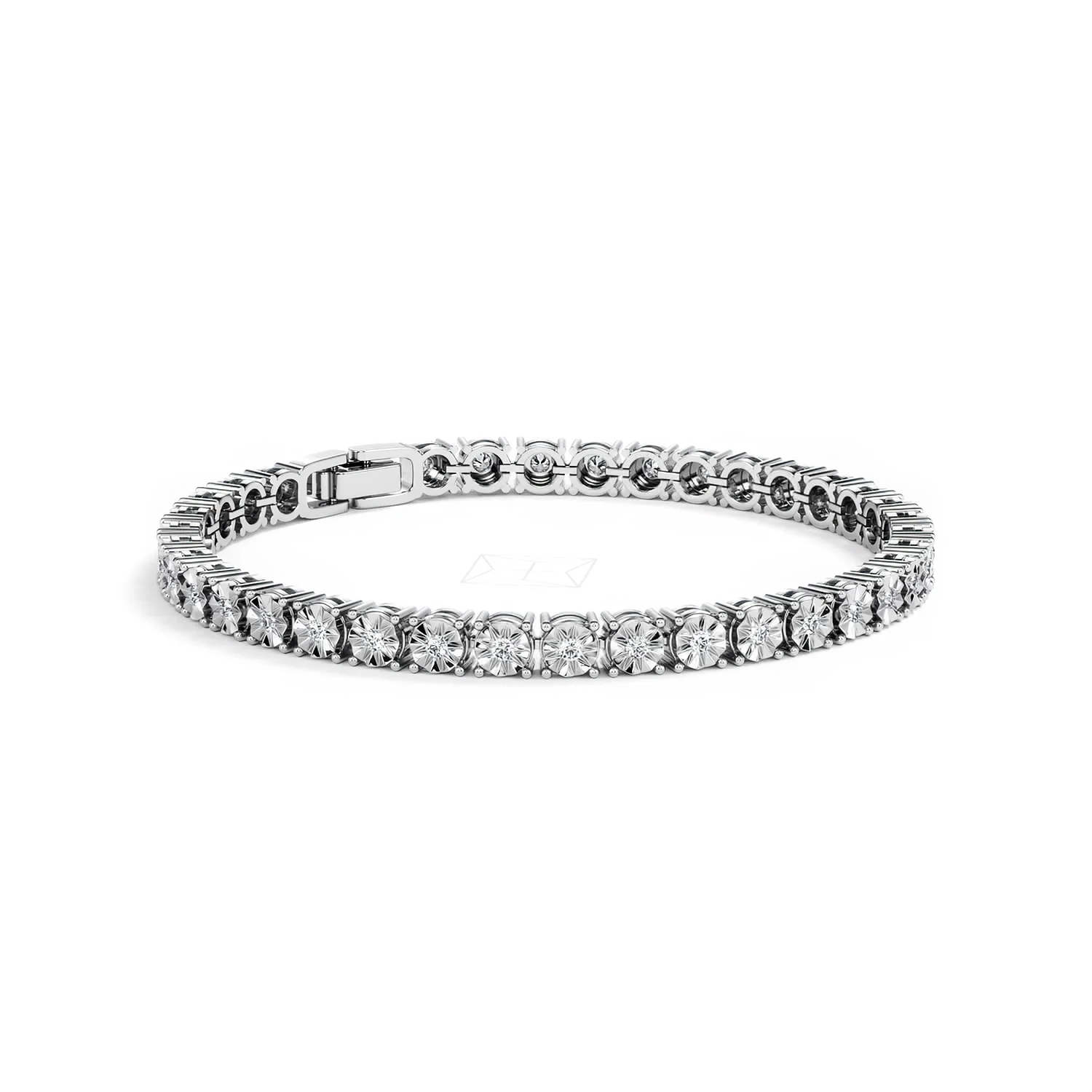 Brilliance Lab Silver Diamond Set 1.00ct Tennis Bracelet - Image 17