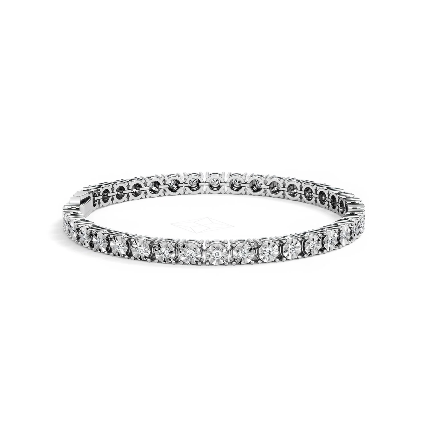 Brilliance Lab Silver Diamond Set 1.00ct Tennis Bracelet - Image 27