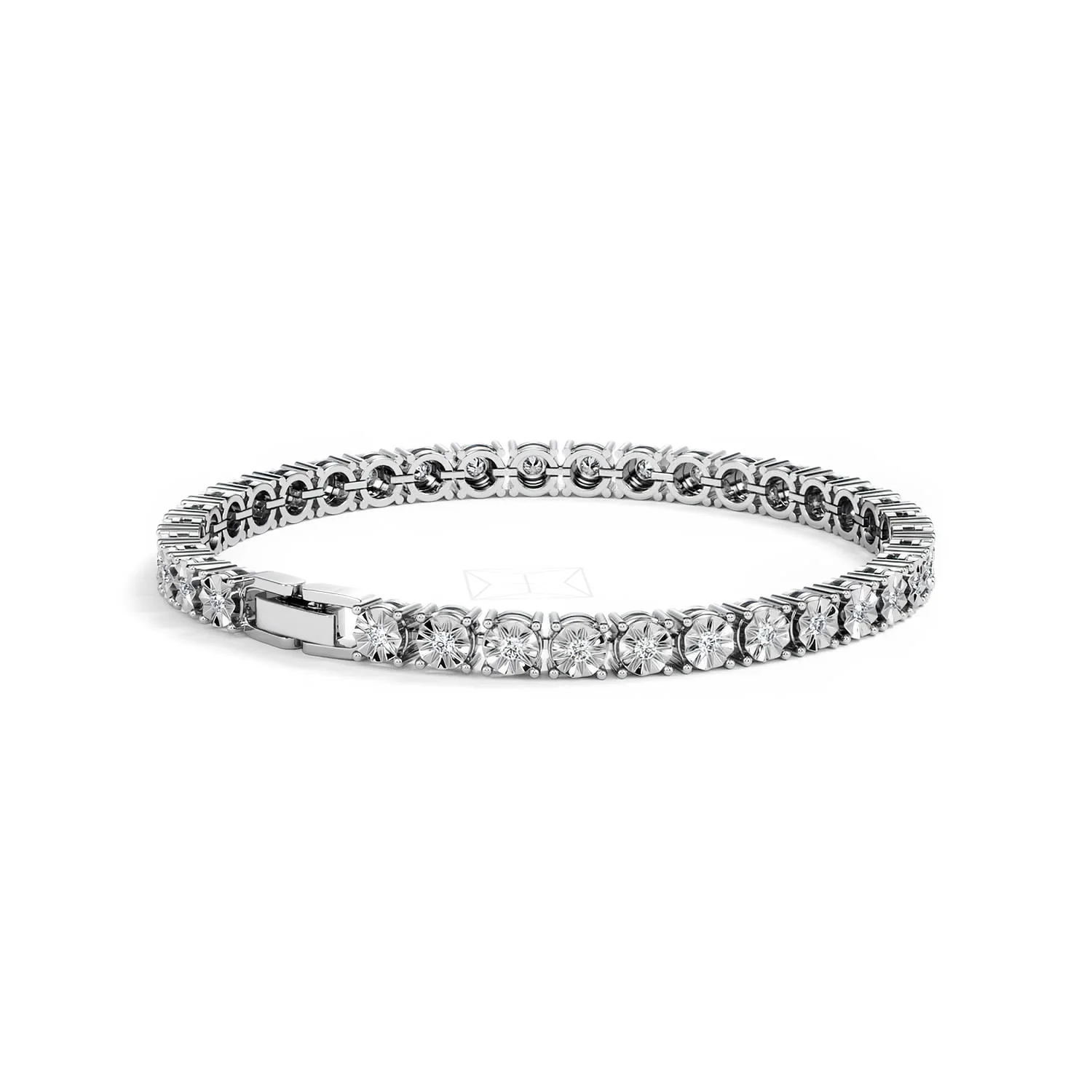 Brilliance Lab Silver Diamond Set 1.00ct Tennis Bracelet - Image 40