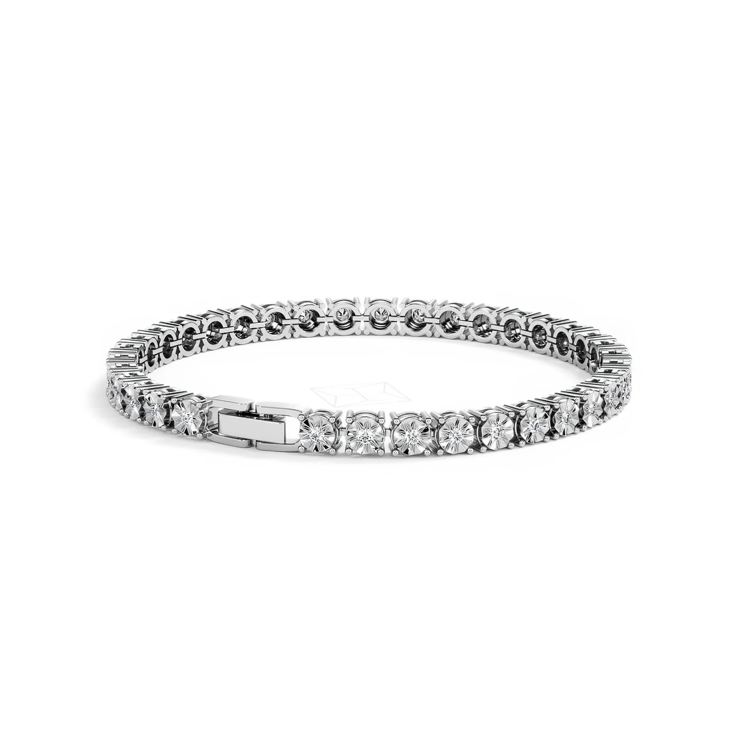 Brilliance Lab Silver Diamond Set 1.00ct Tennis Bracelet - Image 43