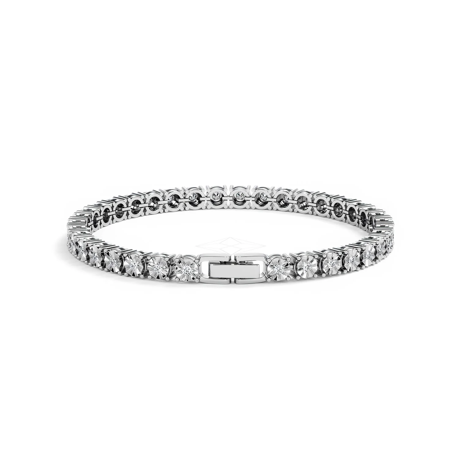Brilliance Lab Silver Diamond Set 1.00ct Tennis Bracelet - Image 49