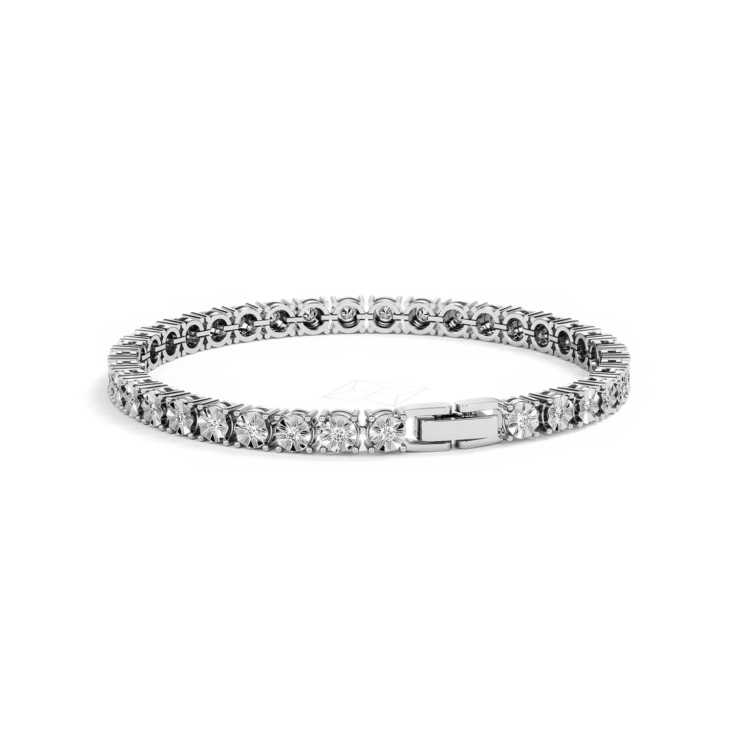 Brilliance Lab Silver Diamond Set 1.00ct Tennis Bracelet - Image 53