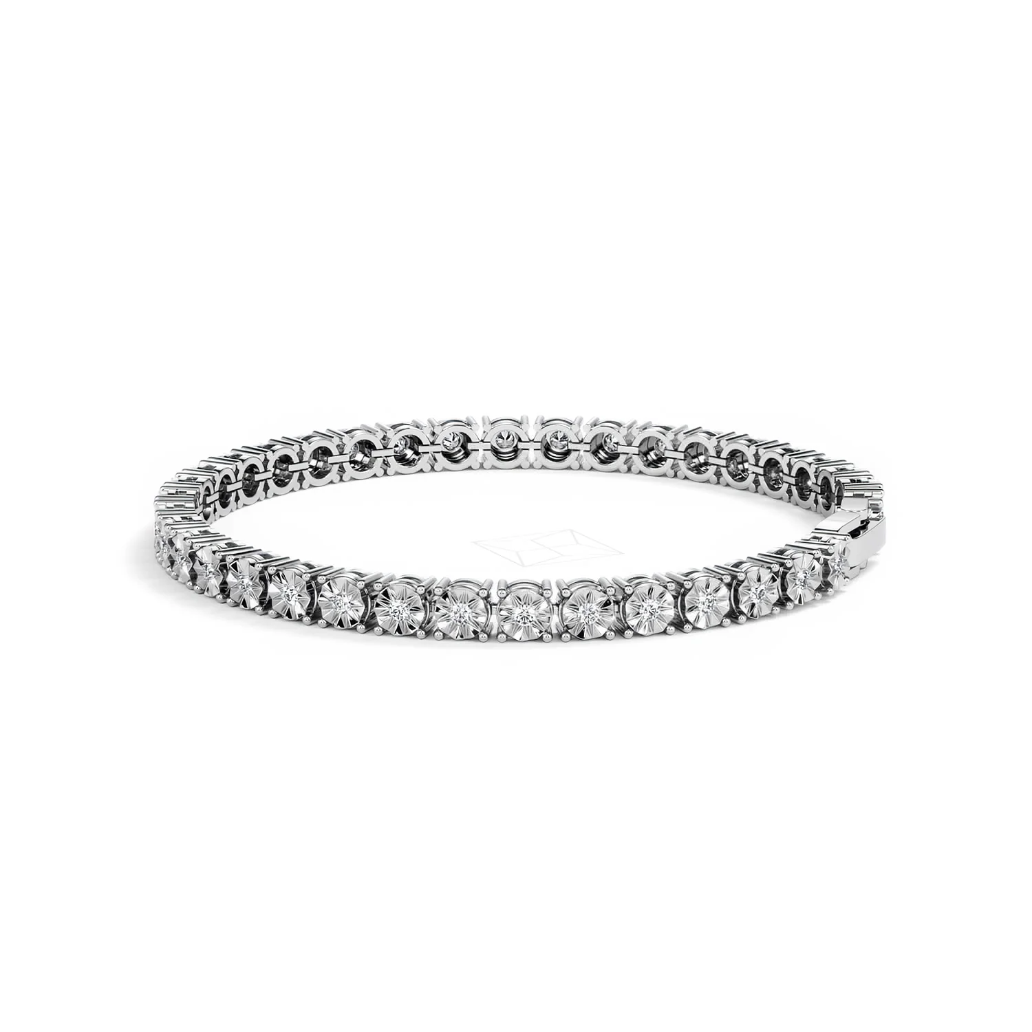 Brilliance Lab Silver Diamond Set 1.00ct Tennis Bracelet - Image 65