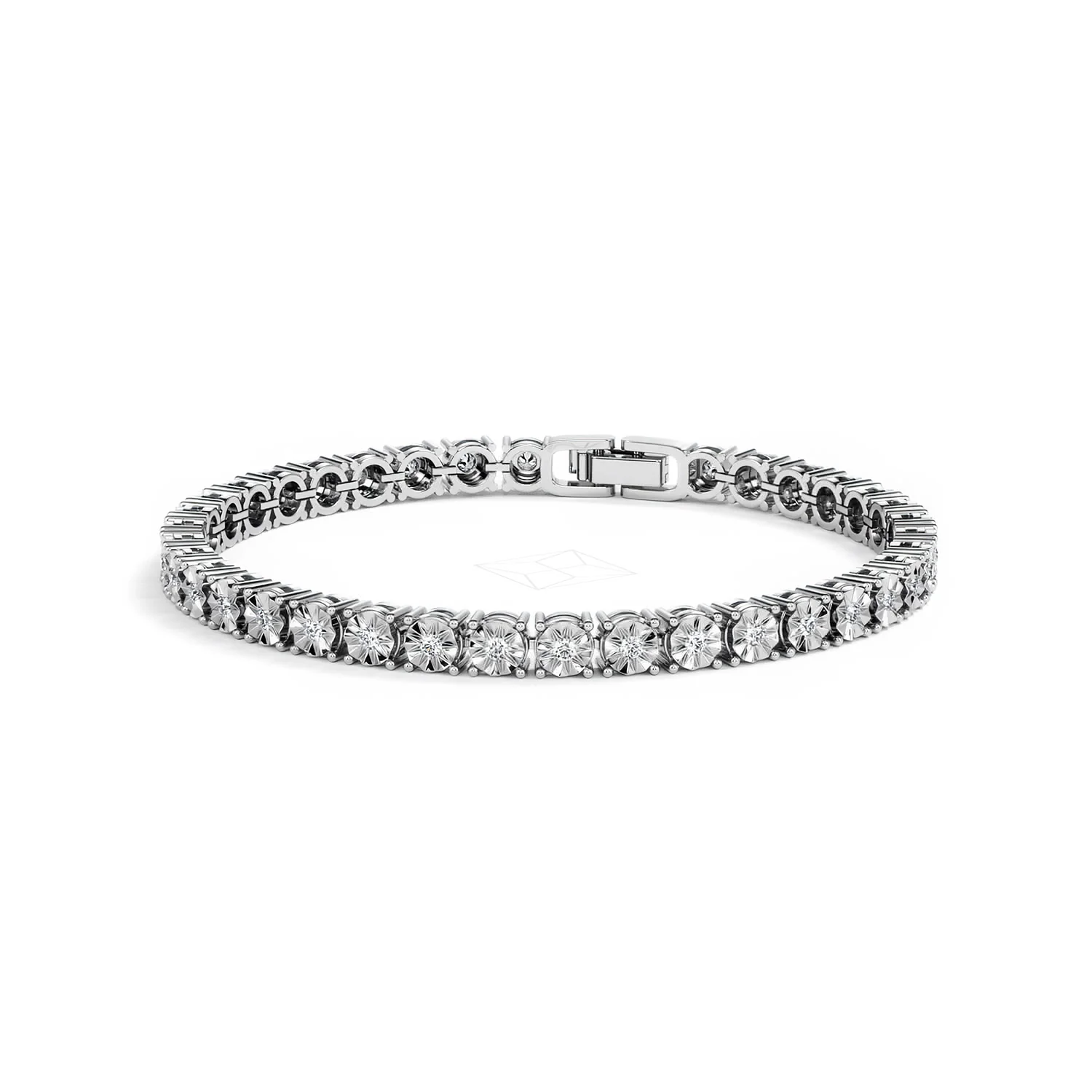 Brilliance Lab Silver Diamond Set 1.00ct Tennis Bracelet - Image 86