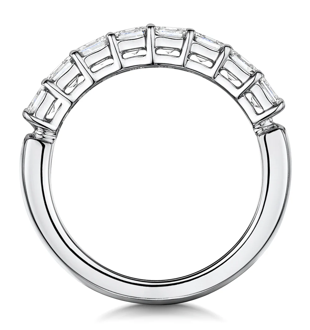 Simone Diamond Eternity Ring Asscher Cut 1.6ct VVs Platinum Size J-N - Image 3