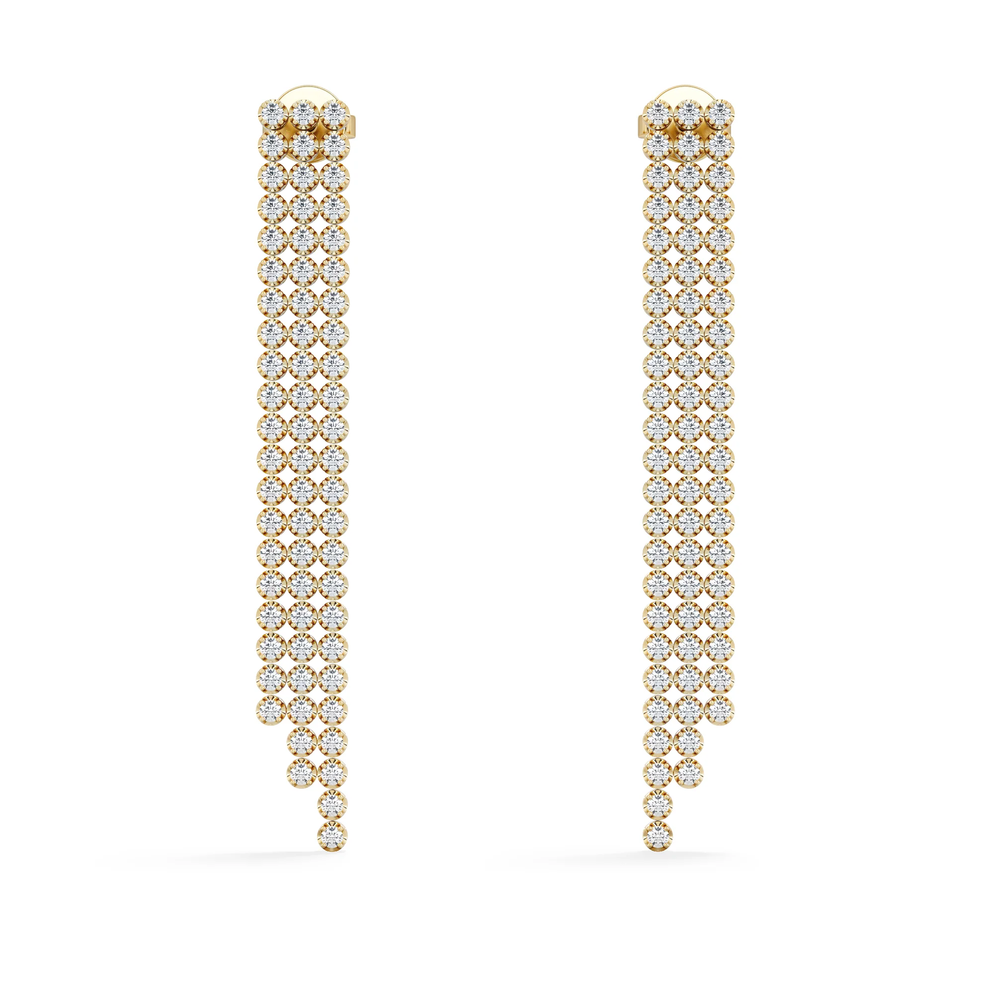 Soirée 1.75ct Round Cut Lab Diamond Drop Earrings in 18K Yellow Gold