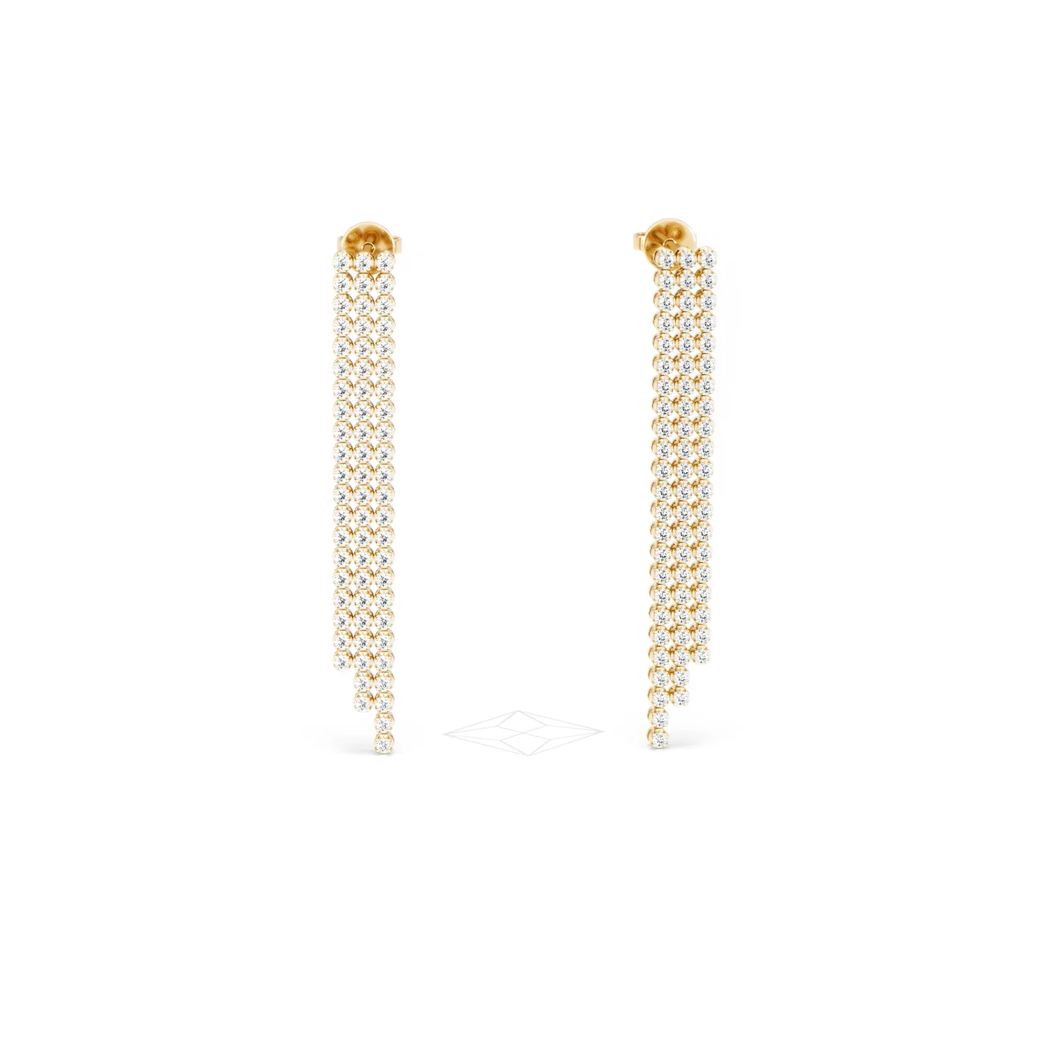 Soirée 1.75ct Round Cut Lab Diamond Drop Earrings in 18K Yellow Gold - Image 10