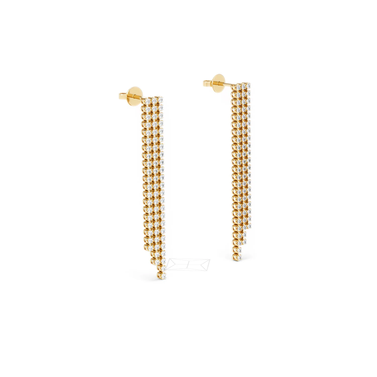 Soirée 1.75ct Round Cut Lab Diamond Drop Earrings in 18K Yellow Gold - Image 18