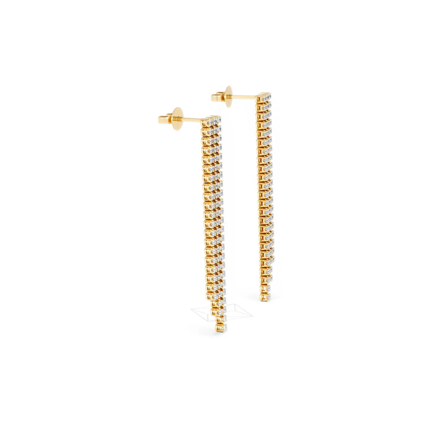 Soirée 1.75ct Round Cut Lab Diamond Drop Earrings in 18K Yellow Gold - Image 24