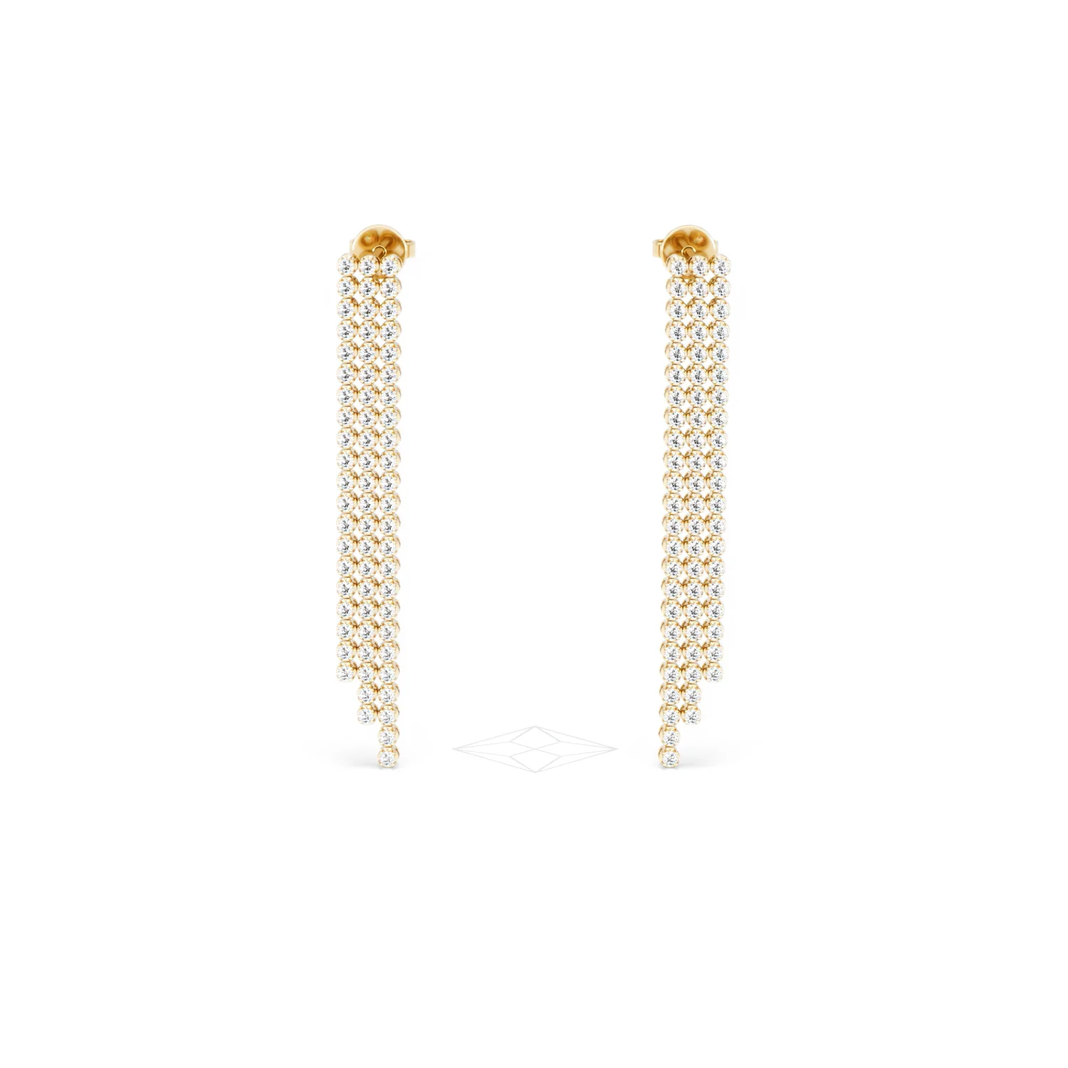 Soirée 1.75ct Round Cut Lab Diamond Drop Earrings in 18K Yellow Gold - Image 9