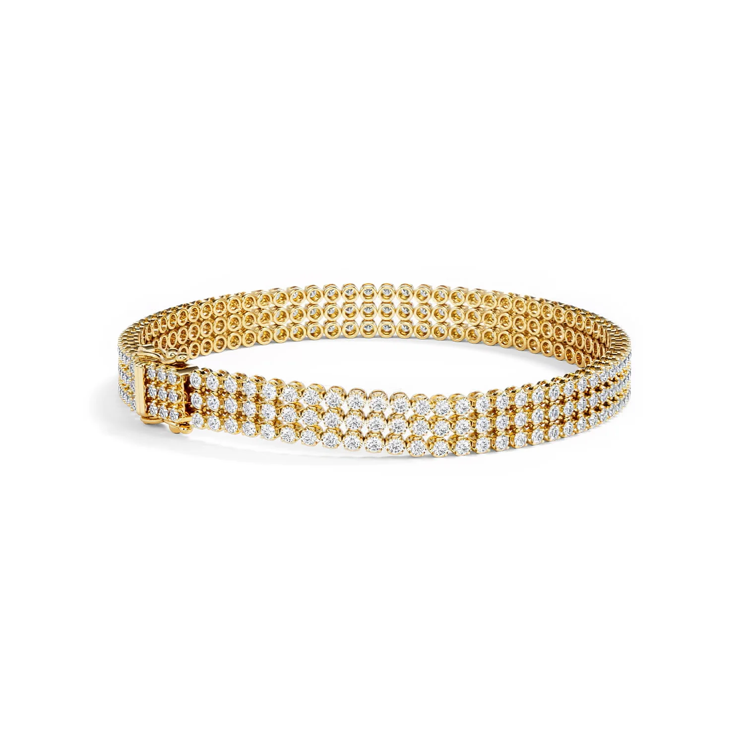Soirée 4.15ct Round Cut Lab Diamond Tennis Bracelet in 18K Yellow Gold - Image 37