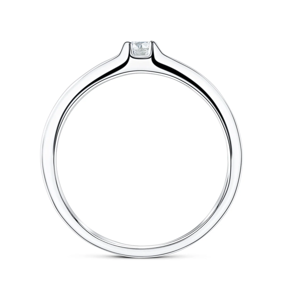 Solitaire Ring 0.11CT Diamond 9K White Gold SIZE J 1/2 - Image 2