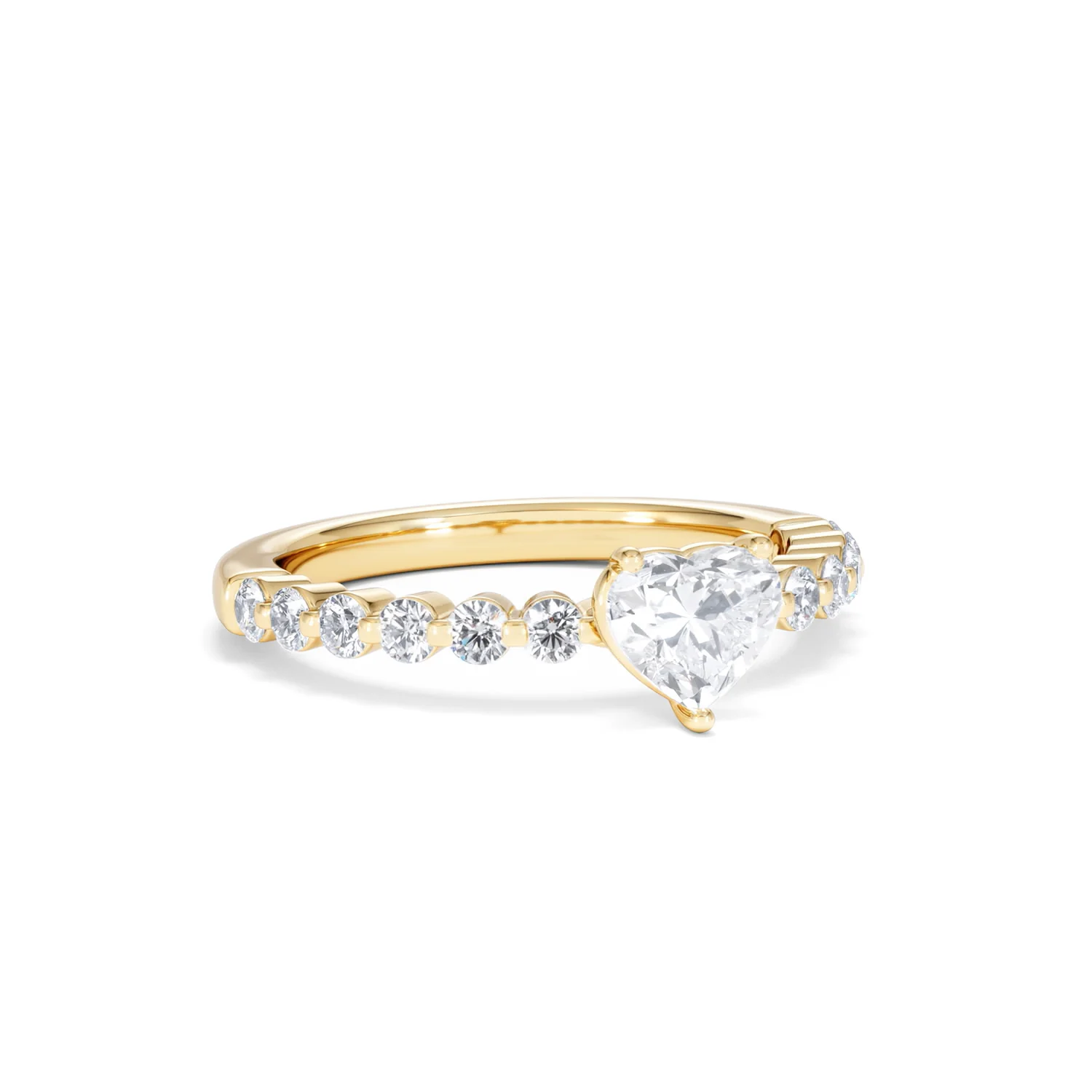 Solstice Heart Cut 0.80ct Lab Diamond Engagement Ring F/VS in 9k Gold - Image 15
