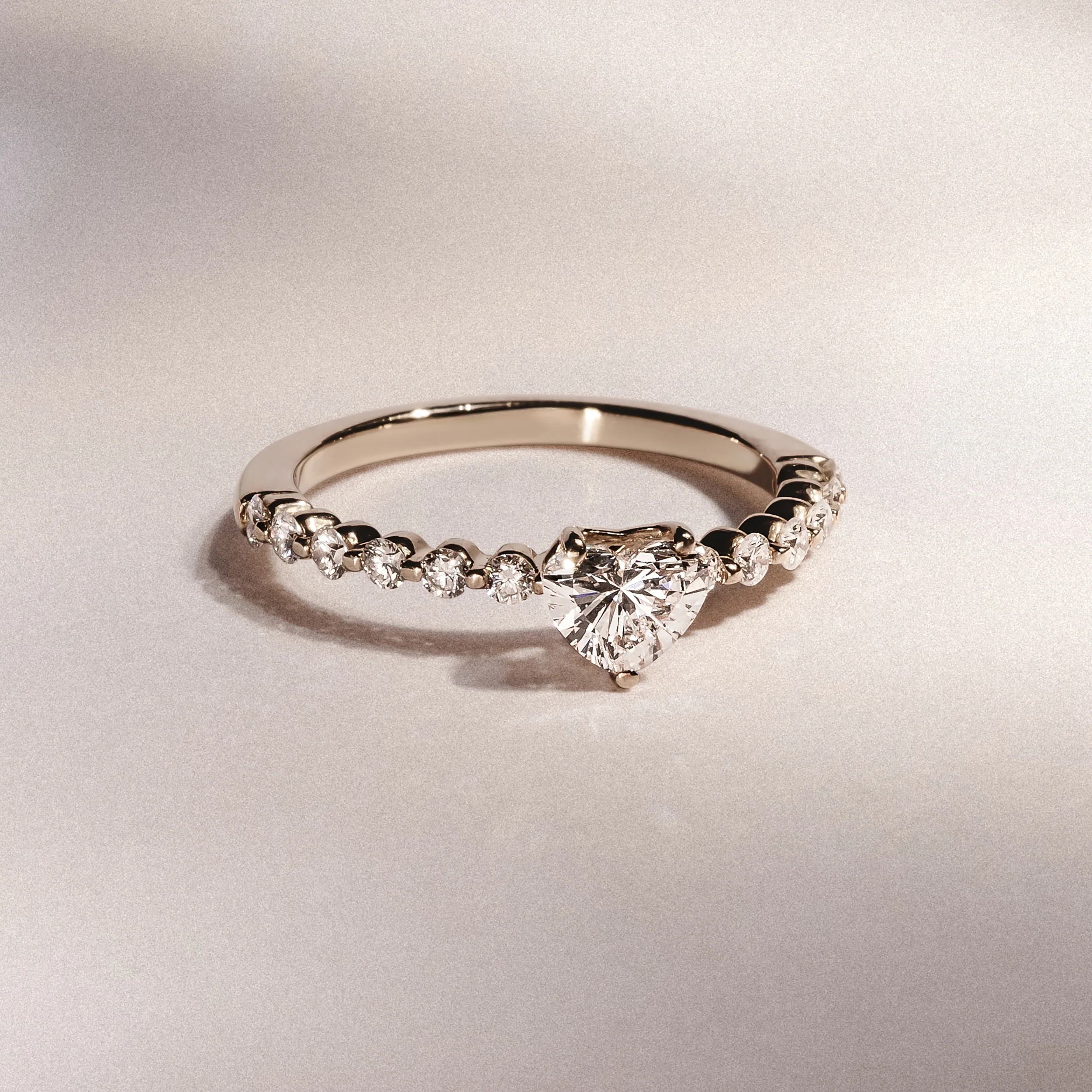 Solstice Heart Cut 0.80ct Lab Diamond Engagement Ring F/VS in 9k Gold - Image 6