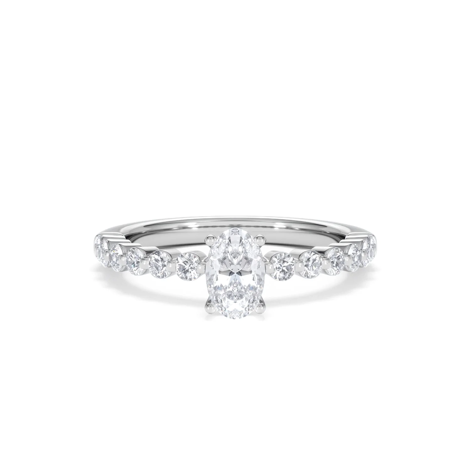 Solstice Oval Cut 0.80ct Lab Diamond Engagement Ring F/VS in 9k White Gold - Image 10