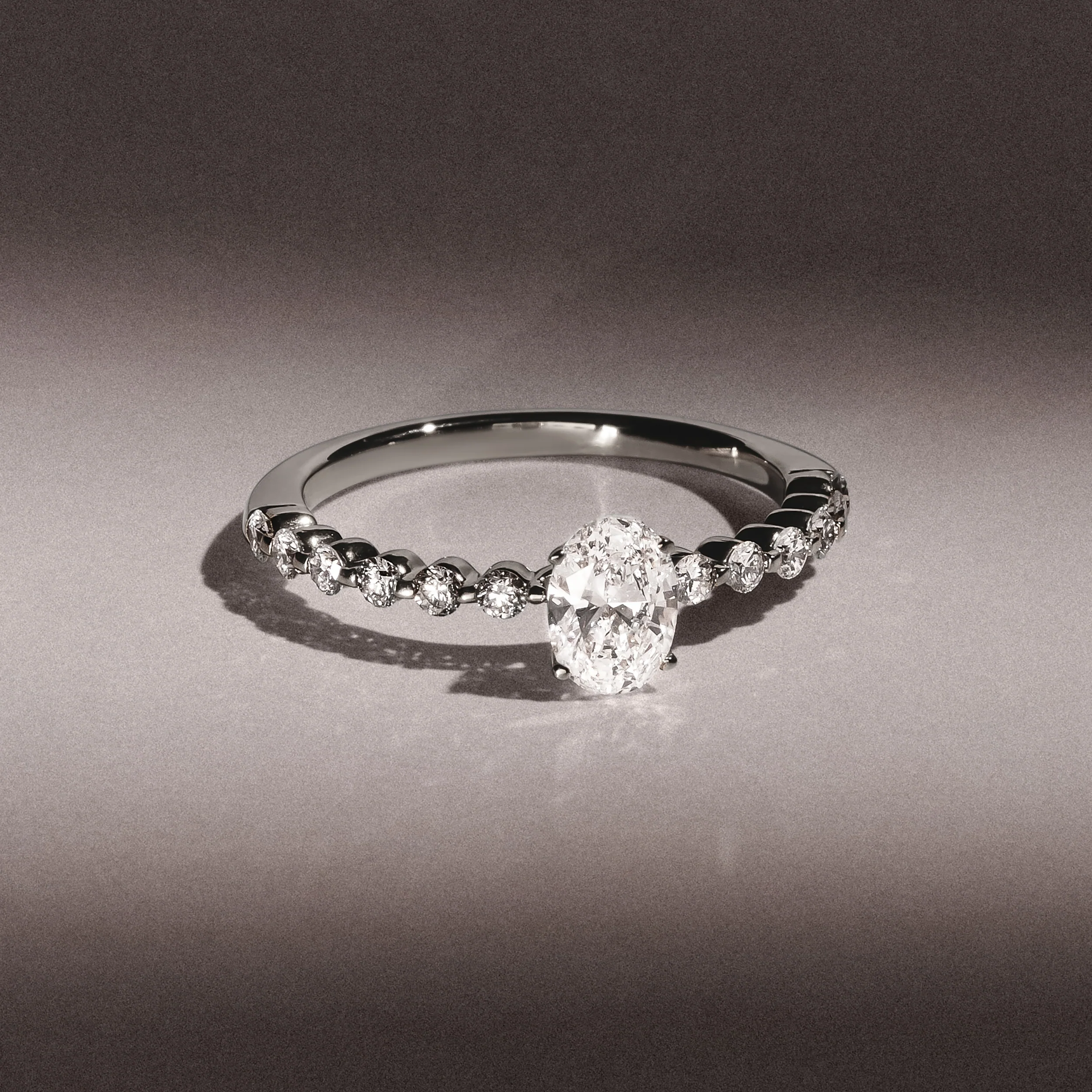 Solstice Oval Cut 0.80ct Lab Diamond Engagement Ring F/VS in 9k White Gold - Image 7