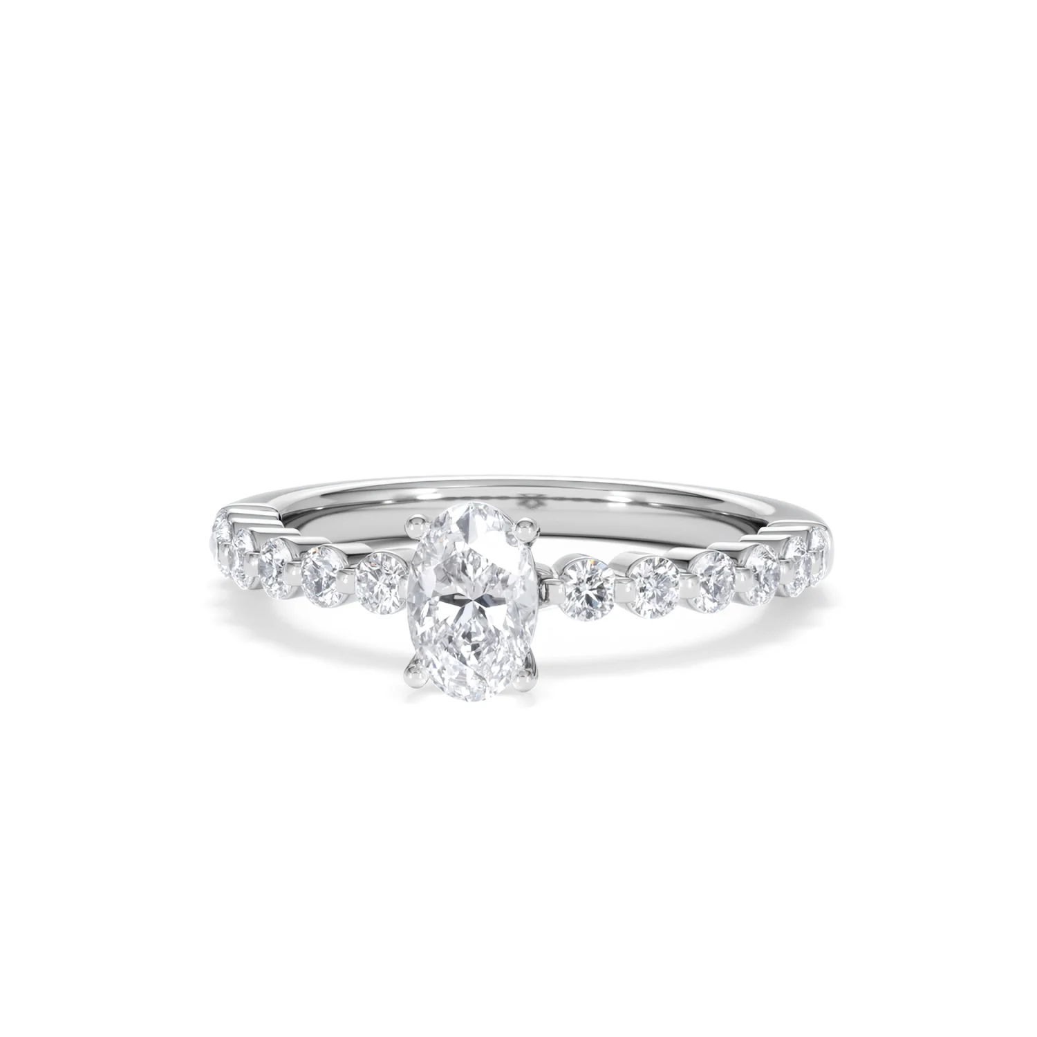 Solstice Oval Cut 0.80ct Lab Diamond Engagement Ring F/VS in 9k White Gold - Image 88