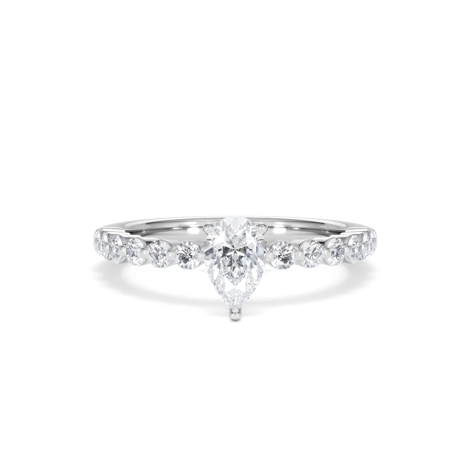 Solstice Pear Cut 0.80ct Lab Diamond Engagement Ring F/VS in 9k White Gold - Image 10